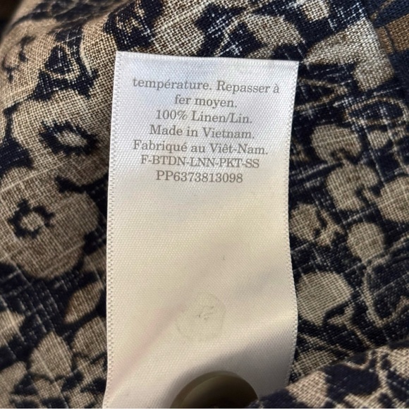 Everlane The Linen Workwear Shirt Medium Midnight Floral - Picture 7 of 7